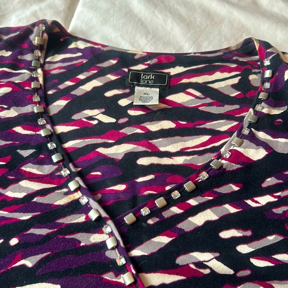 V-neck faux wrap t-shirt top - Picture 1 of 5